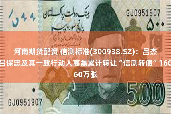 河南期货配资 信测标准(300938.SZ)：吕杰中、吕保忠及其一致行动人高磊累计转让“信测转债”160万张