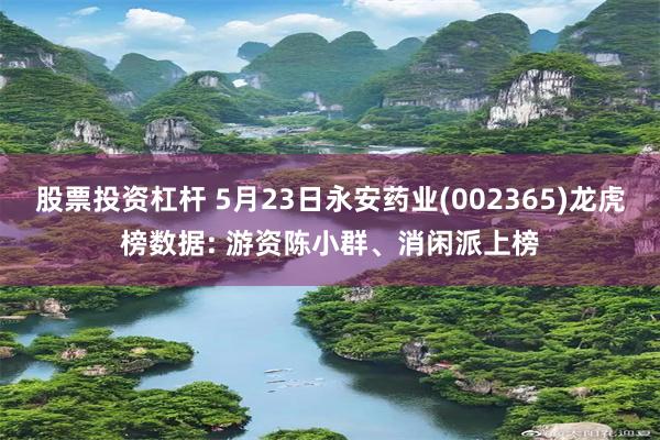 股票投资杠杆 5月23日永安药业(002365)龙虎榜数据: 游资陈小群、消闲派上榜